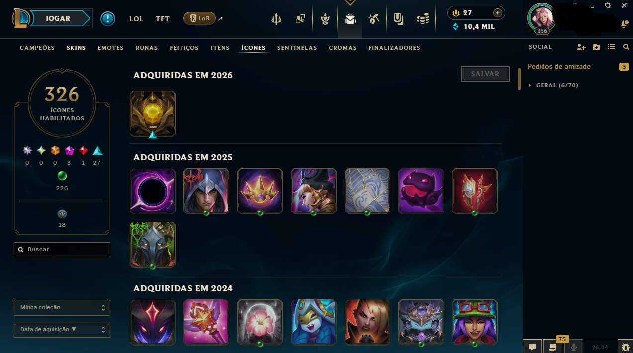 Conta League of legends, lol, mais de 10 anos, dono original