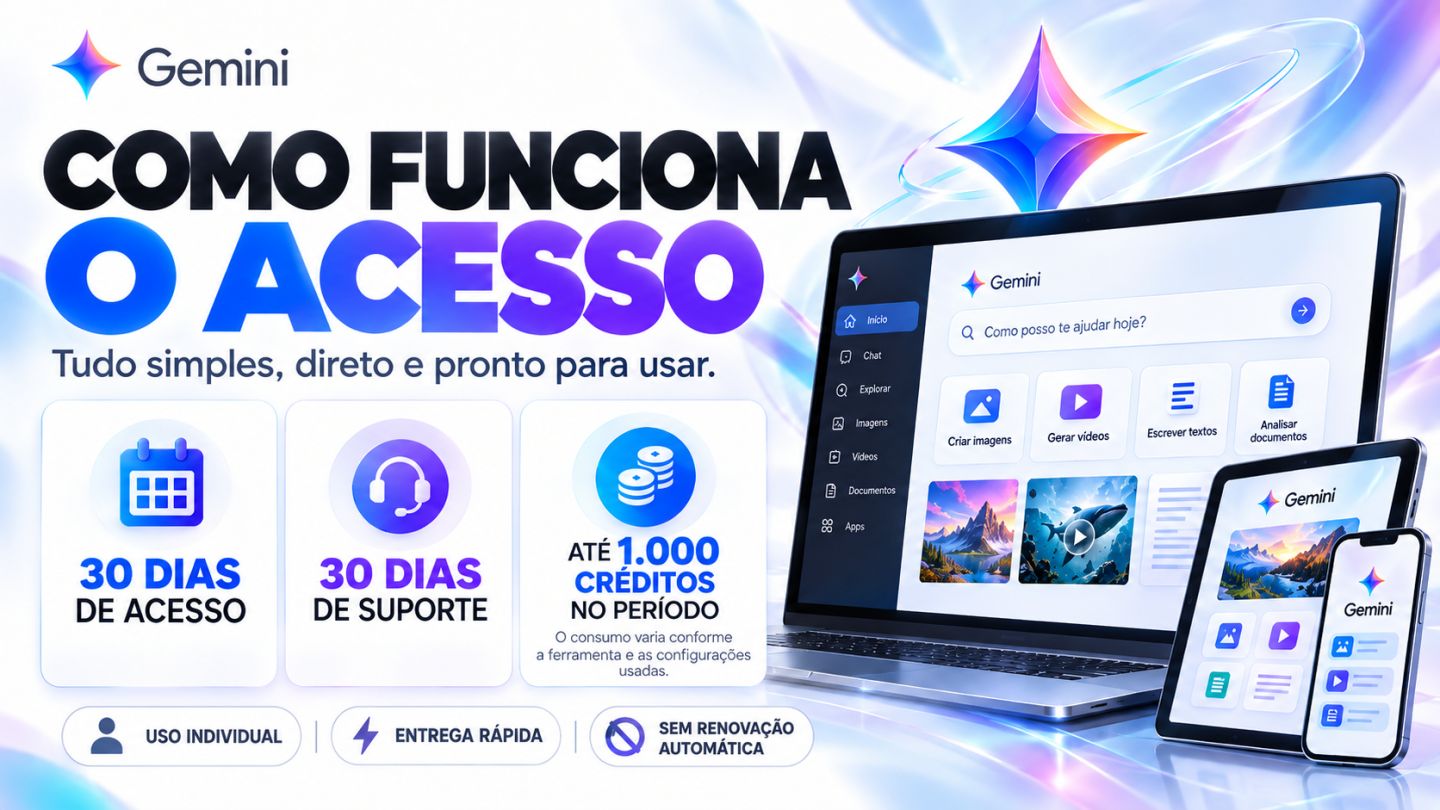GEMINI AI PRO 30 DIAS | VEO 3.1 + NANO BANANA PRO + NOTEBOOKLM