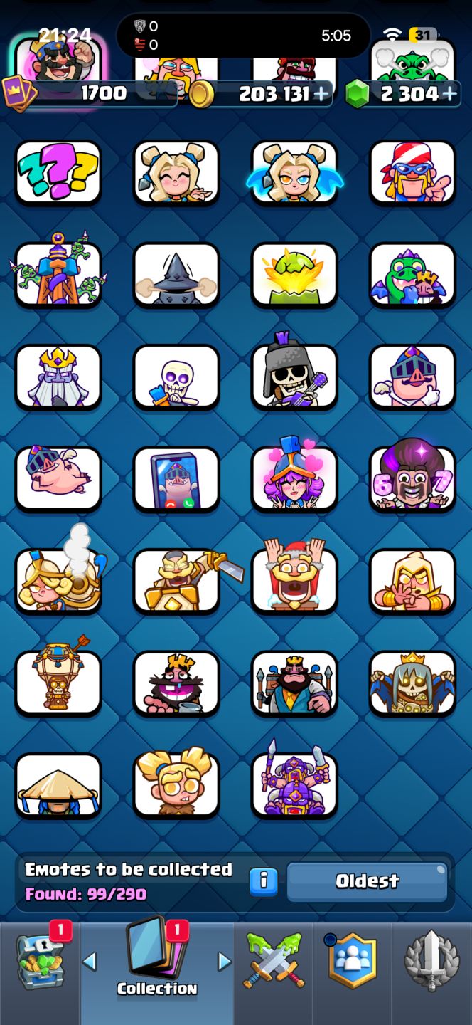 CONTA CLASH ROYALE 14k TROFÉU
