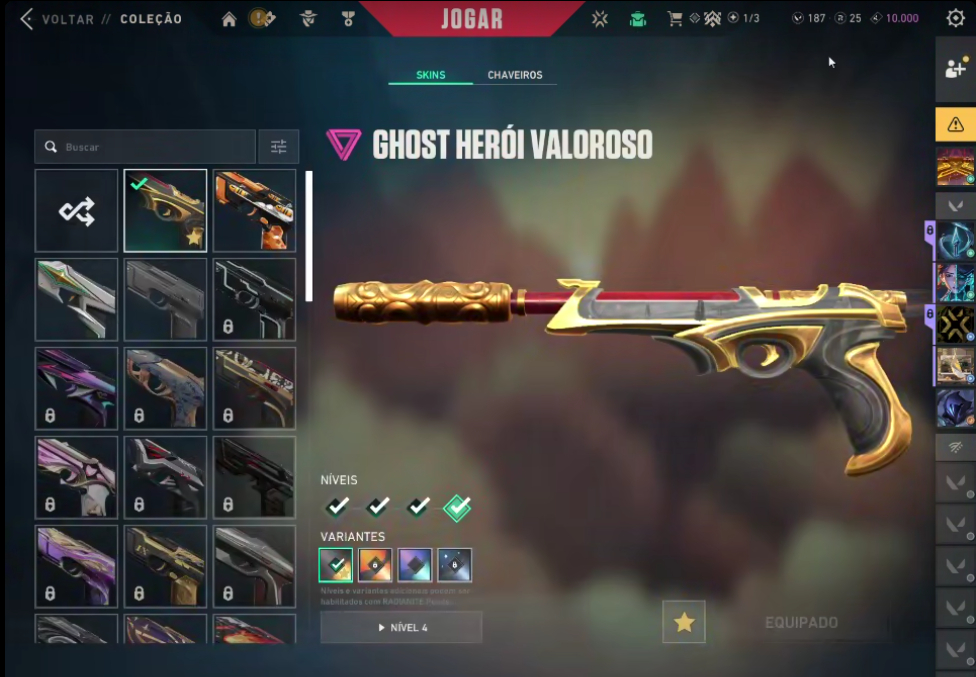 CONTA VALORANT 1250+ GASTOS, PEAK IMORTAL, PLAT 2 ATUAL. VARIAS SKIN TUDOEM FOTO