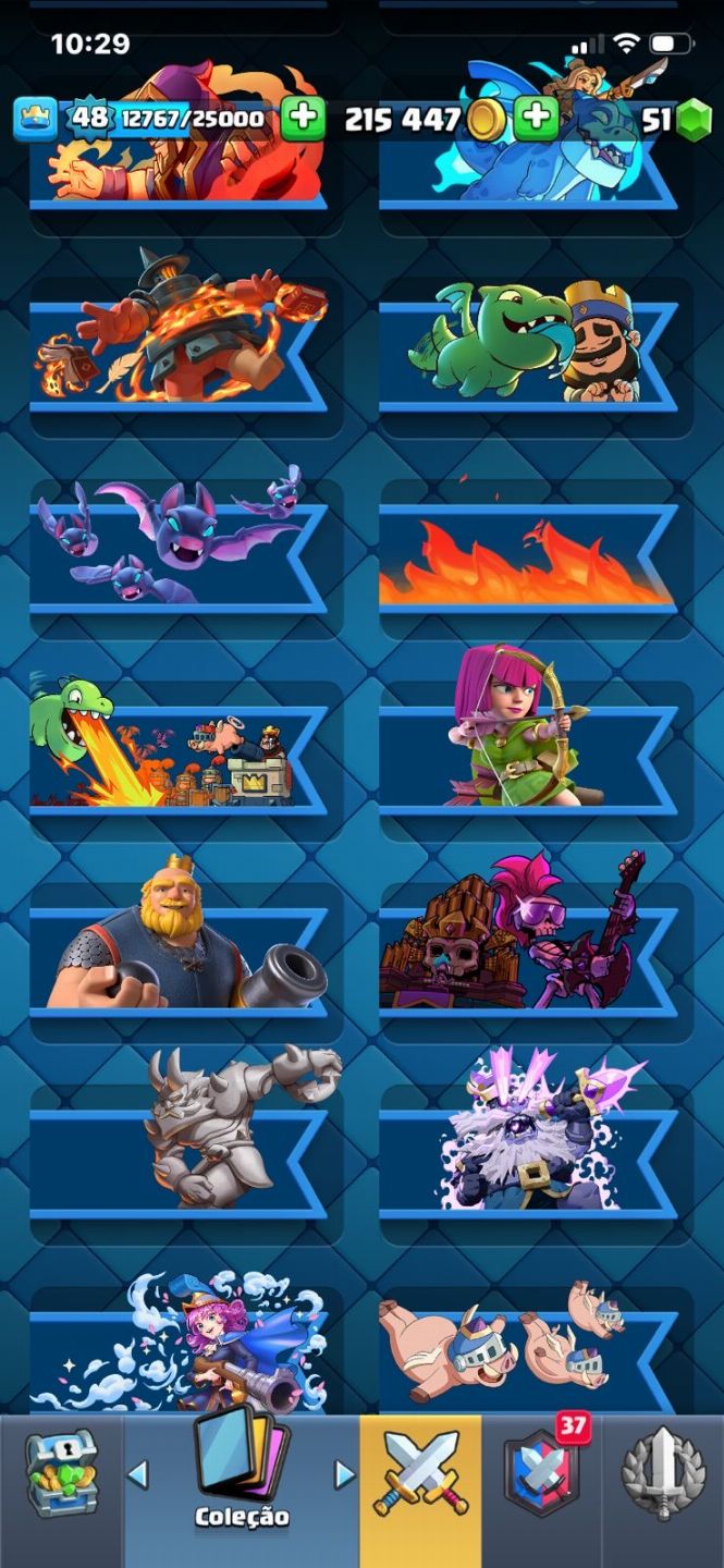Conta de clash Royale gemada no preço/ com vários itens raros