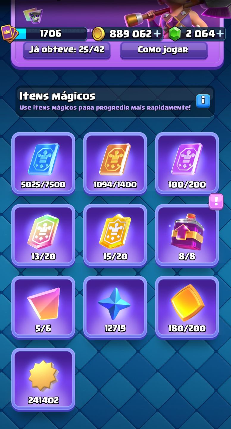CONTA CLASH ROYALE GEMADA - ARENA SAZONAL 1