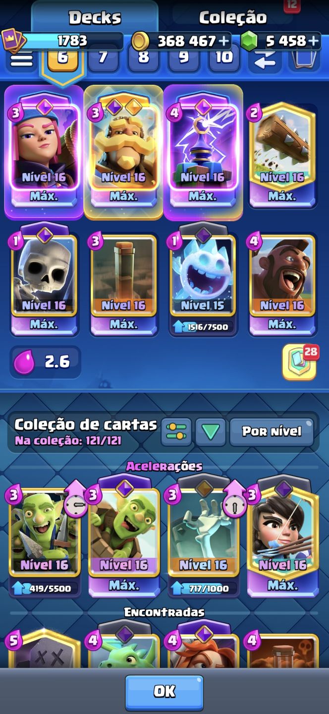 Combo Supercell: Clash Royale 12K Troféus + Clash of Clans CV13 (6 Construtores