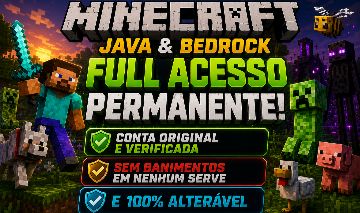MINECRAFT ORIGINAL JAVA + BEDROCK | FULL ACESSO| ALTERÁVEL |ACESSO PERMANENTE