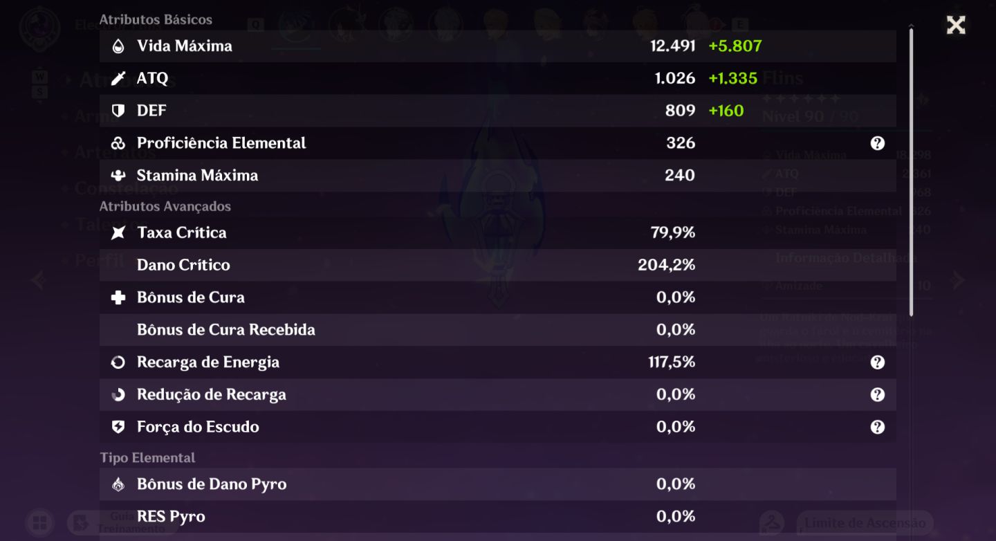 Flins C2 + Arma + Time Premium (Columbina/Ineffa) | Varka + Arma + Time Premium