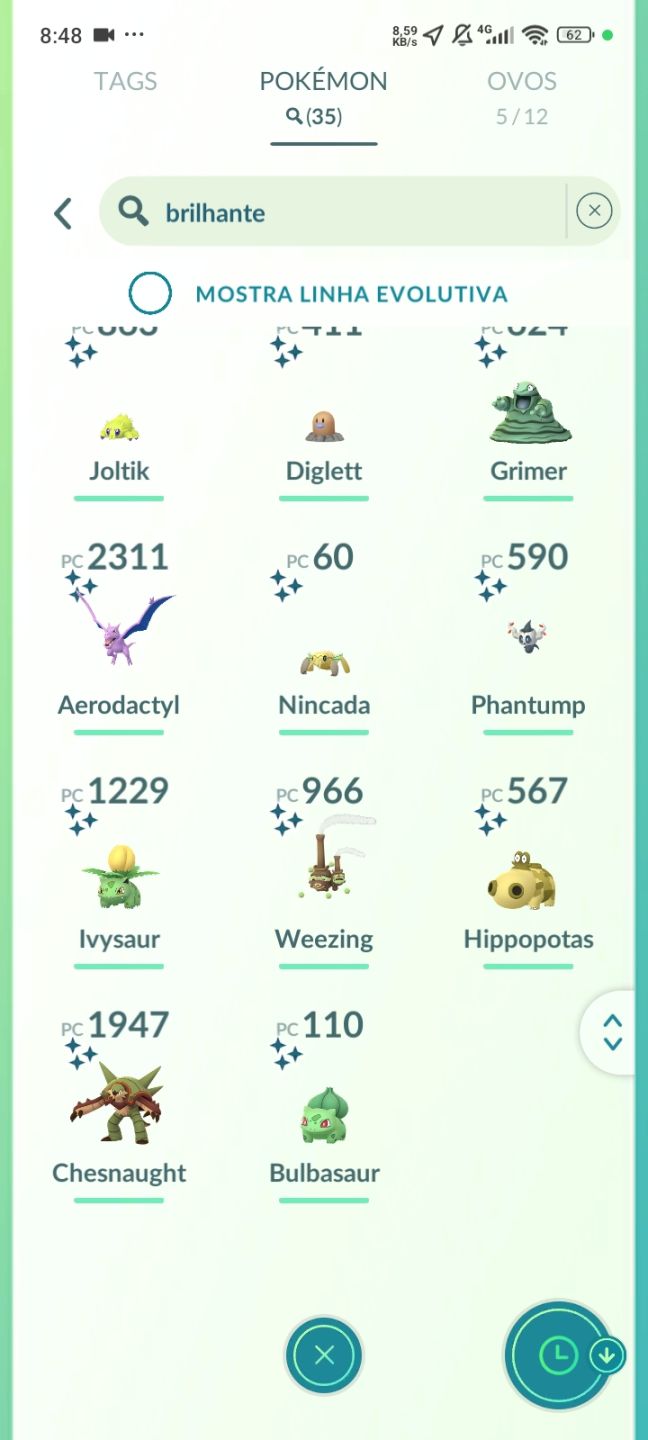 Conta de Pokémon go