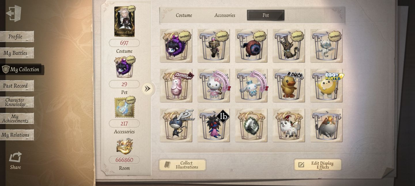 Conta Identity V (NA/EU Android) - Limitados, Danganronpa, Persona, Misty Villa