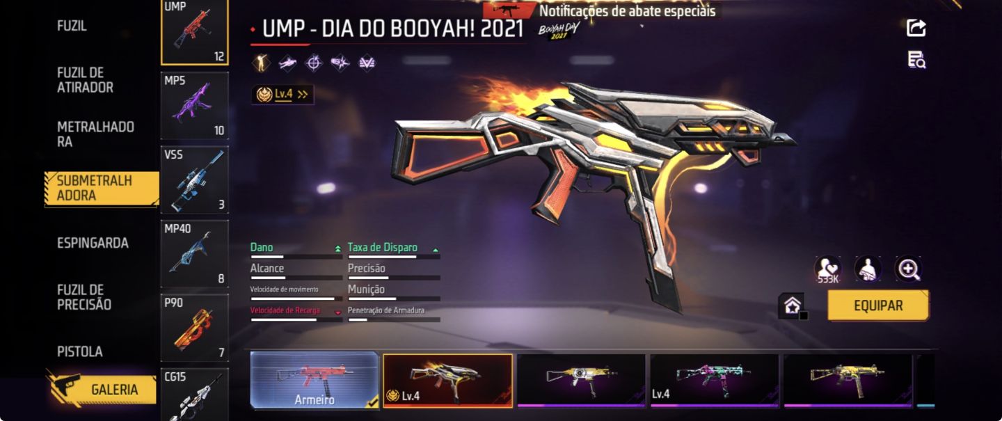 CONTA GEMADA FREE FIRE COM MUITA SKIN RARA