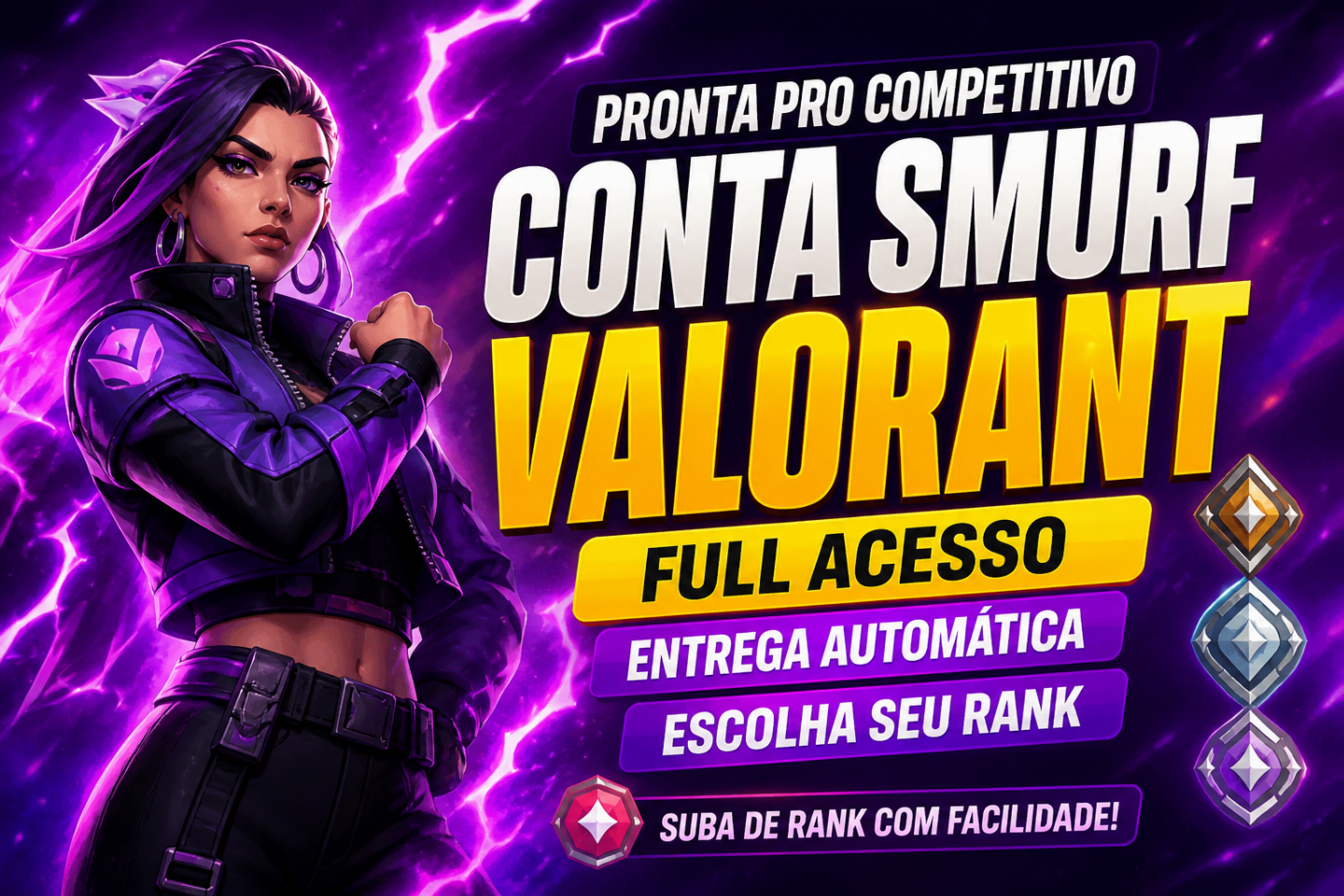 MENOR PREÇO CONTAS VALORANT [ESCOLHA SEU RANK] -- [ ENTREGA AUTOMÁTICA ]