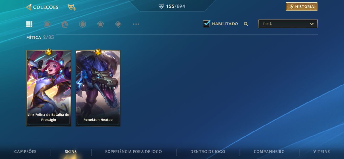 CONTA COM PRIMEIRO PASSE 2 SKINS MÍTICAS 10 LENDÁRIAS E MESTRE COLECCIONISTA 3