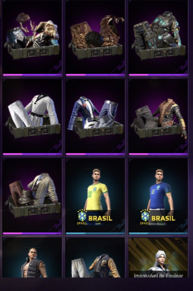Conta de Free Fire com Sombra Roxa + Hypado e Várias outras roupas