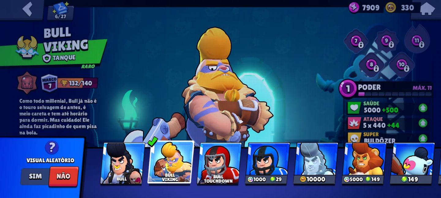 Conta brawl com varios lendarios e varias skins