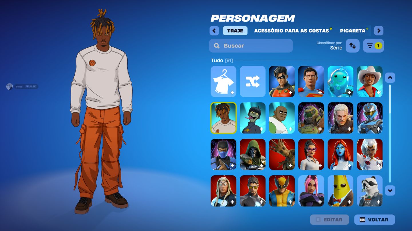 CONTA FORTNITE PREMIUM FULL ACESSO | 91 SKINS | 440 GESTOS | 153 PICARETAS