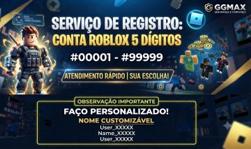 SERVIÇO DE REGISTRO: NOME PERSONALIZADO 5 DÍGITOS NO ROBLOX