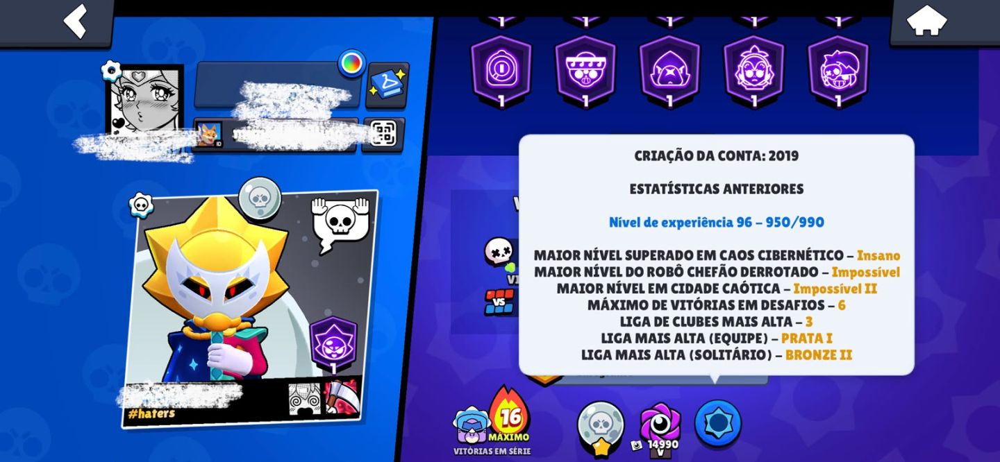 CONTA BRAWL STARS FULL | 48K TROFÉUS | 107/108 BRAWLERS | 262 SKINS | 21 PRESTÍG