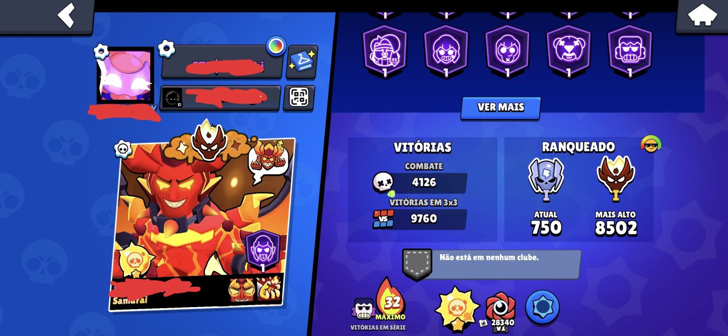 CONTA DE BRAWL TOP 80K DE TROFÉUS COM FAMA SOLAR