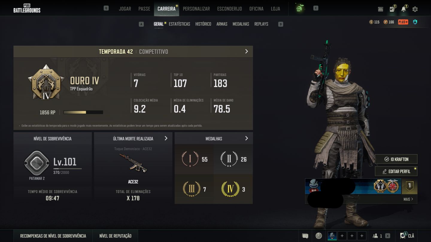 CONTA PUBG 6 PROGRESSIVE BERYL + AUG +ACE + 24 + kar98 MELHOR PREÇO DE MERCADO
