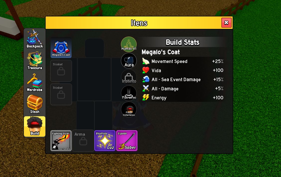 BLOX FRUITS | LVL 400 | FRUTA LUZ | SABER | MEGALO'S COAT | AURA