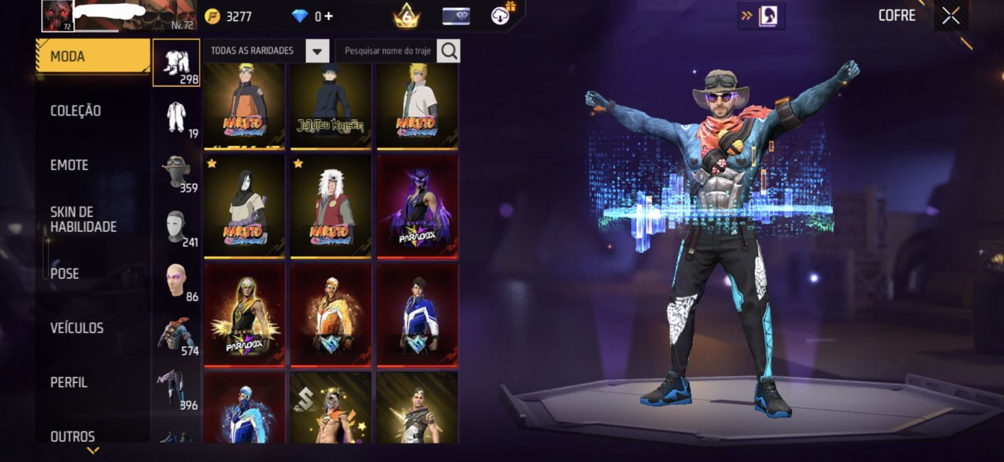 FREE FIRE PRIME 6 | 572 PEITORAIS | 396 CALÇAS | MUITO COISA RARA NA CONTA