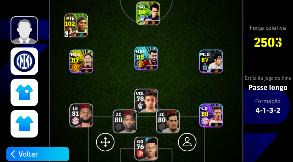 Conta Efootball com Ronaldinho 102 Ímpeto