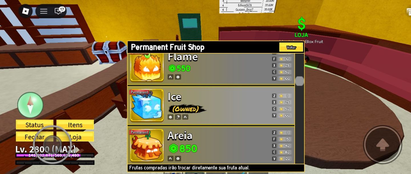 Conta de blox Fruit com 4 perm e upada em vários jogo
