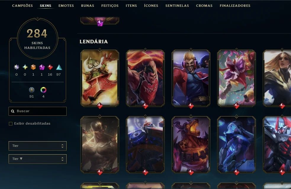 CONTA LOL PC COM 284 SKINS