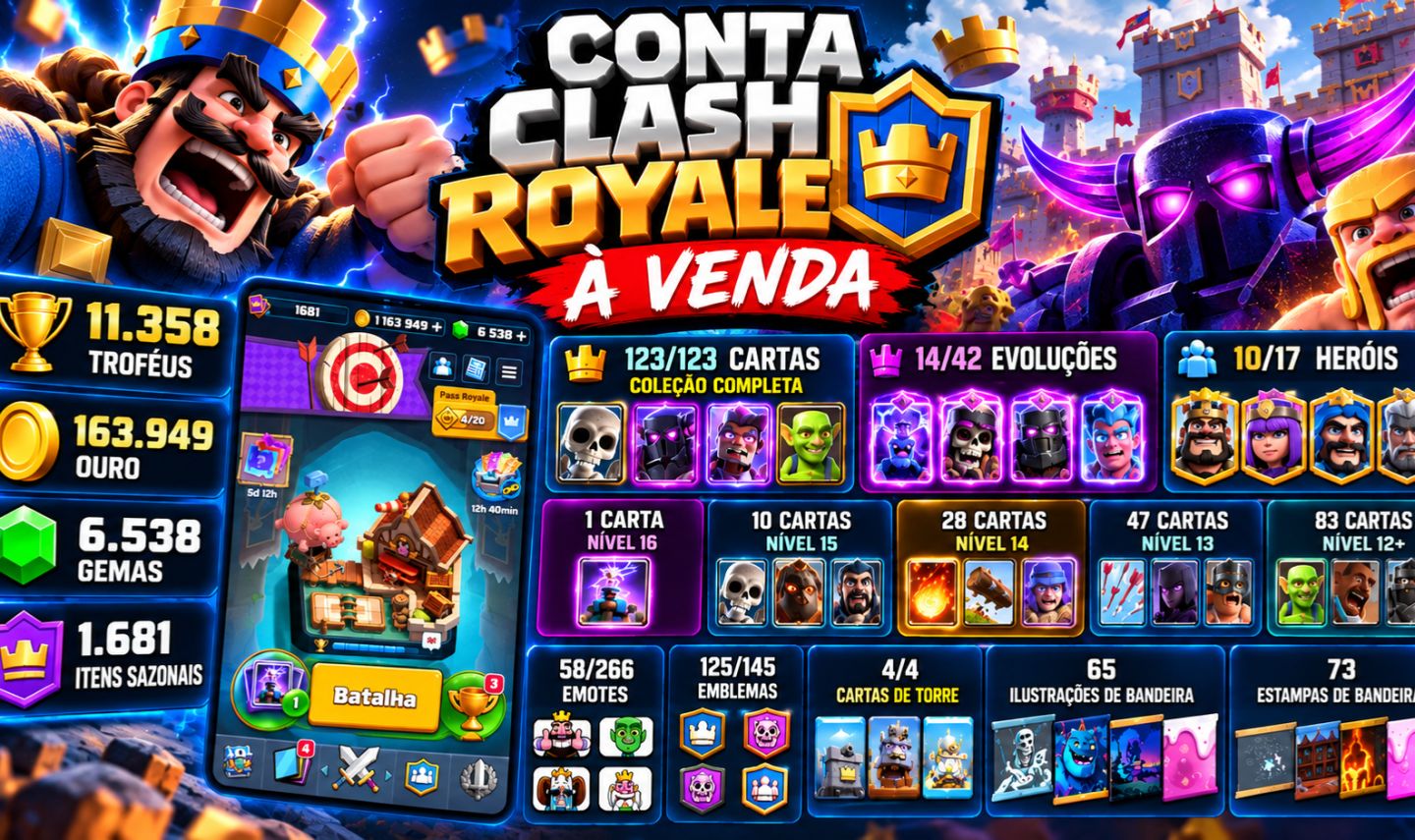 Super desconto 50% - CONTA CLASH ROYALE 1705 nivel de coleção