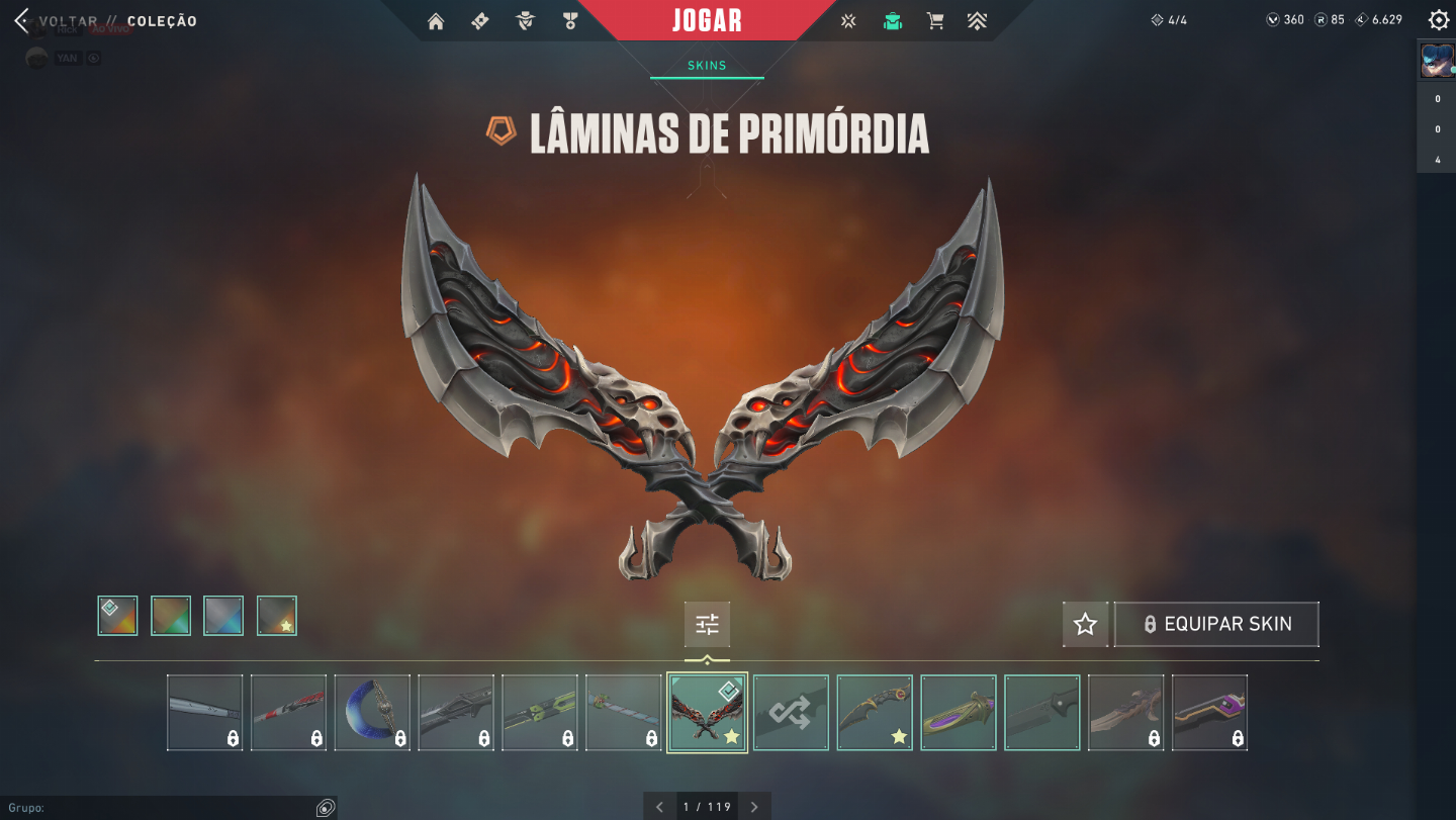 Conta valorant ouro, com skins e todos os agentes