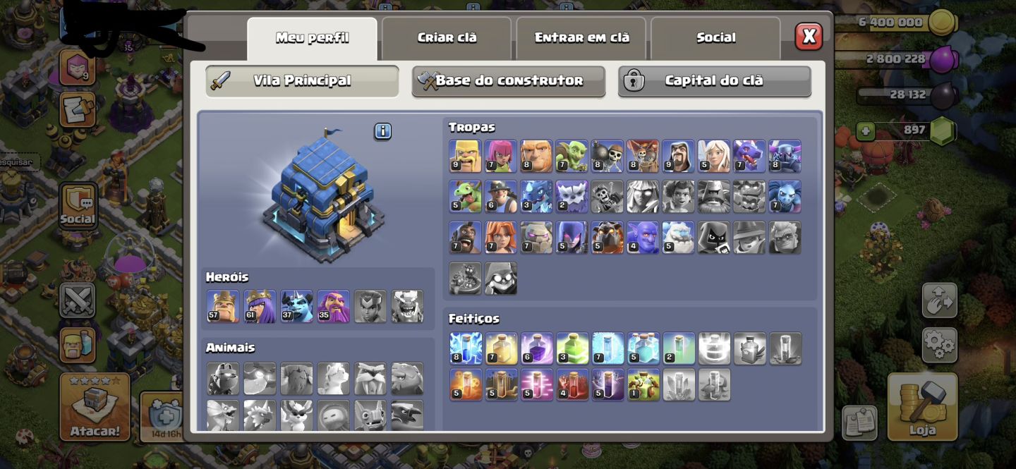 CONTA DE CLASH OF CLANS - CV 12