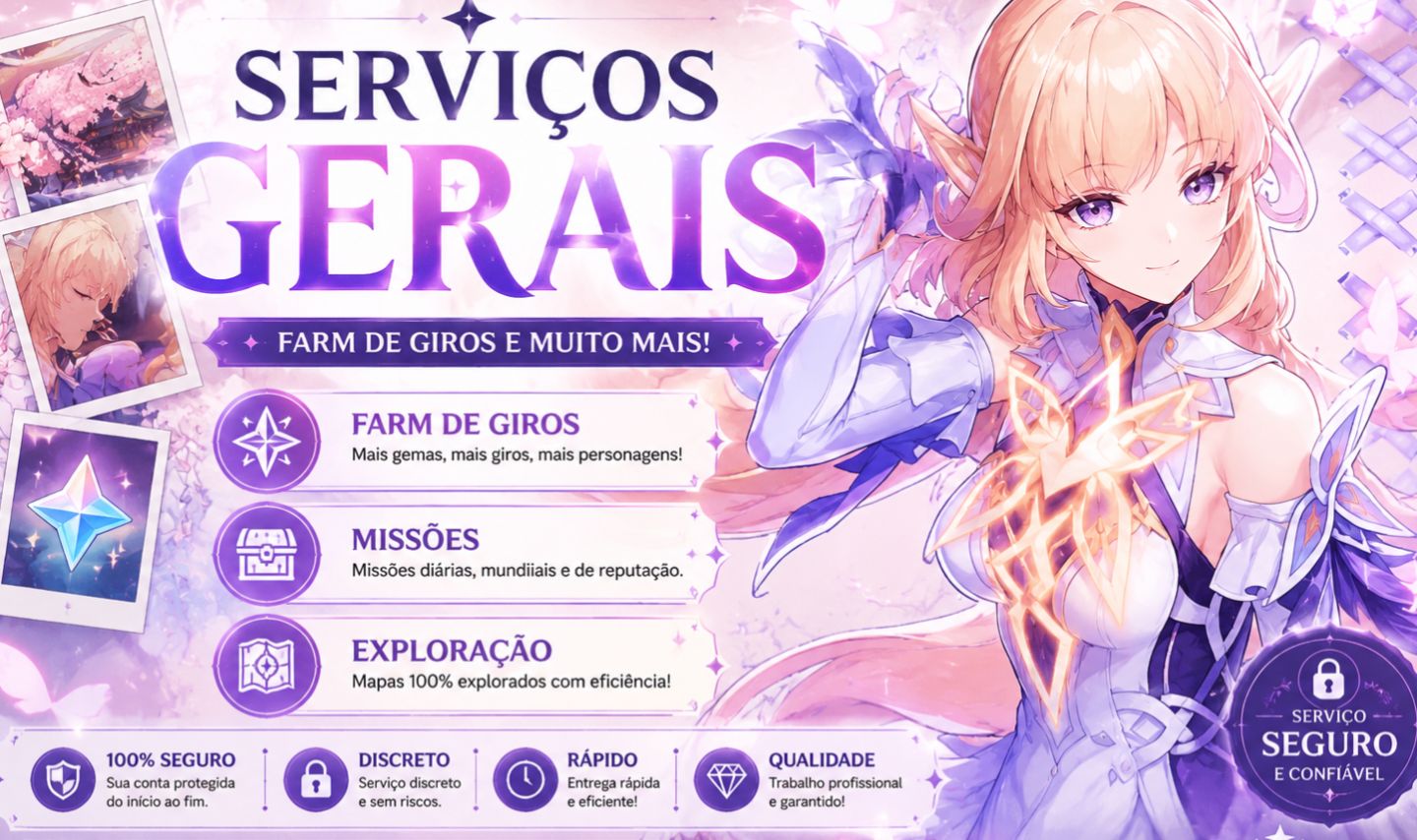 SERVIÇO DE FARMS E EXPLORAÇÃO - GENSHIN IMPACT