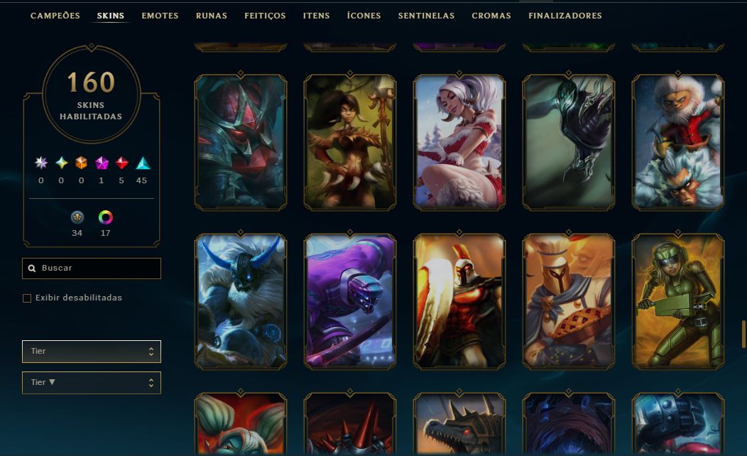 CONTA LOL | 160 SKINS | SEASON 2013