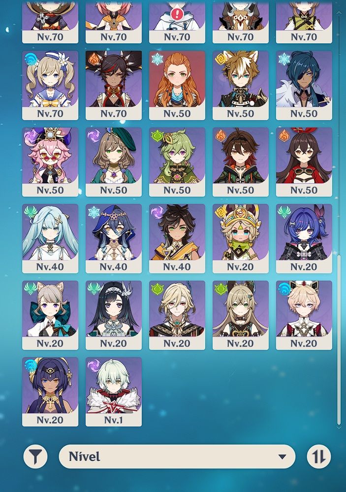 CONTA GENSHIN AR60 | 21 T5 | QIQI C5 MONA C4 CHILDE C2 | ARMAS T5 + R5/R4
