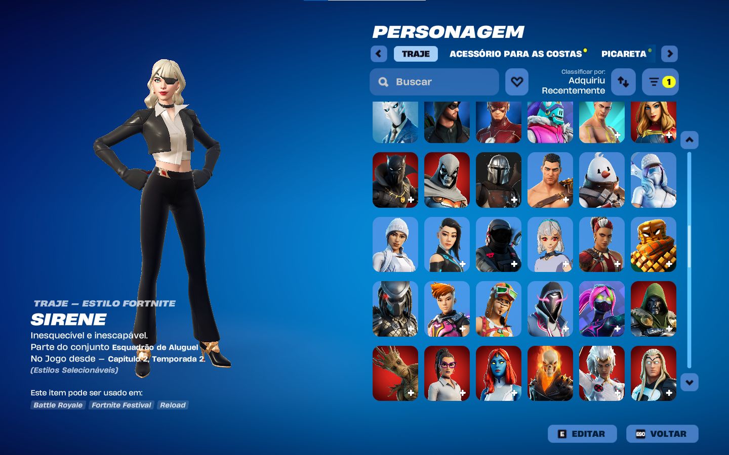 CONTA FORTNITE OG (CAPÍTULO 1) +160 SKINS | VARINHA ESTELAR | ACESSO COMPLETO