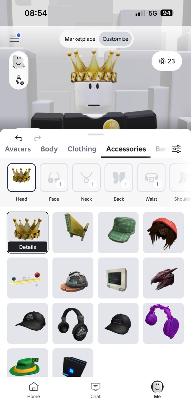 CONTA DE ROBLOX ( Gold Crown of ) ( jogo com 1.6K de visitas )