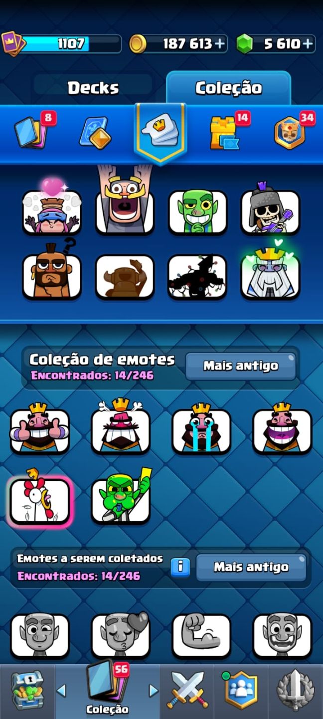 Promoção! Clash Royale Torre Rei Nv12 Arena 19 + 5610 Gemas + Cartas Evoluidas