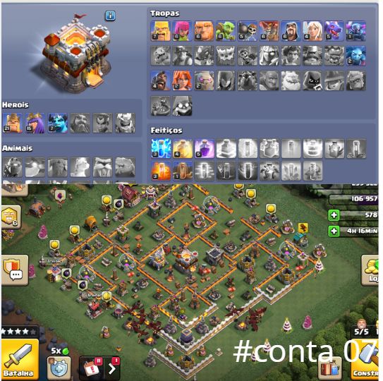 Contas Clash of Clans CV7 CV15 | Full, Semi Full, RUSHADA | Entrega Automatica