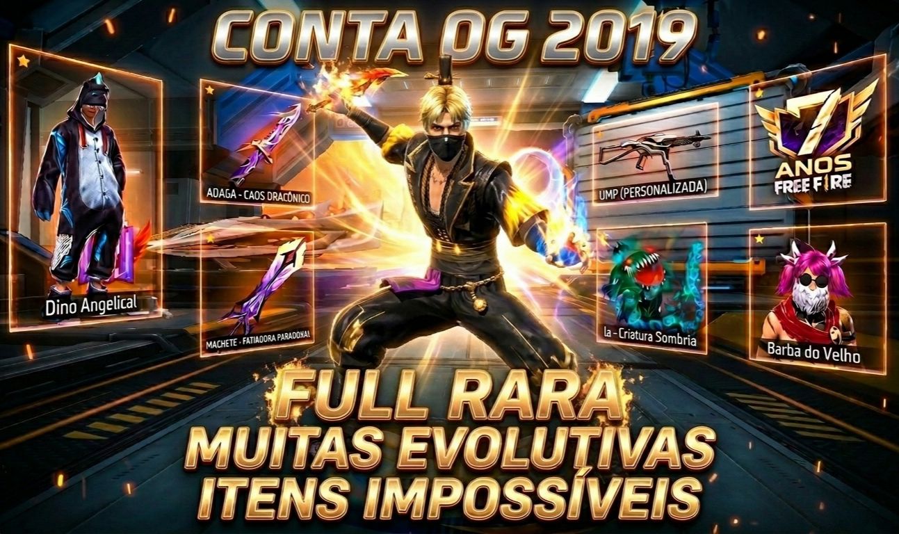 -30% FREEFIRE | PRIME 7 DESDE 2019 | BARBA CABELO ROSA RARO, ANGELICAIS E 4 EVOS