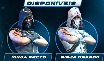 NINJA BRANCO E NINJA PRETO FREE FIRE VIA ID
