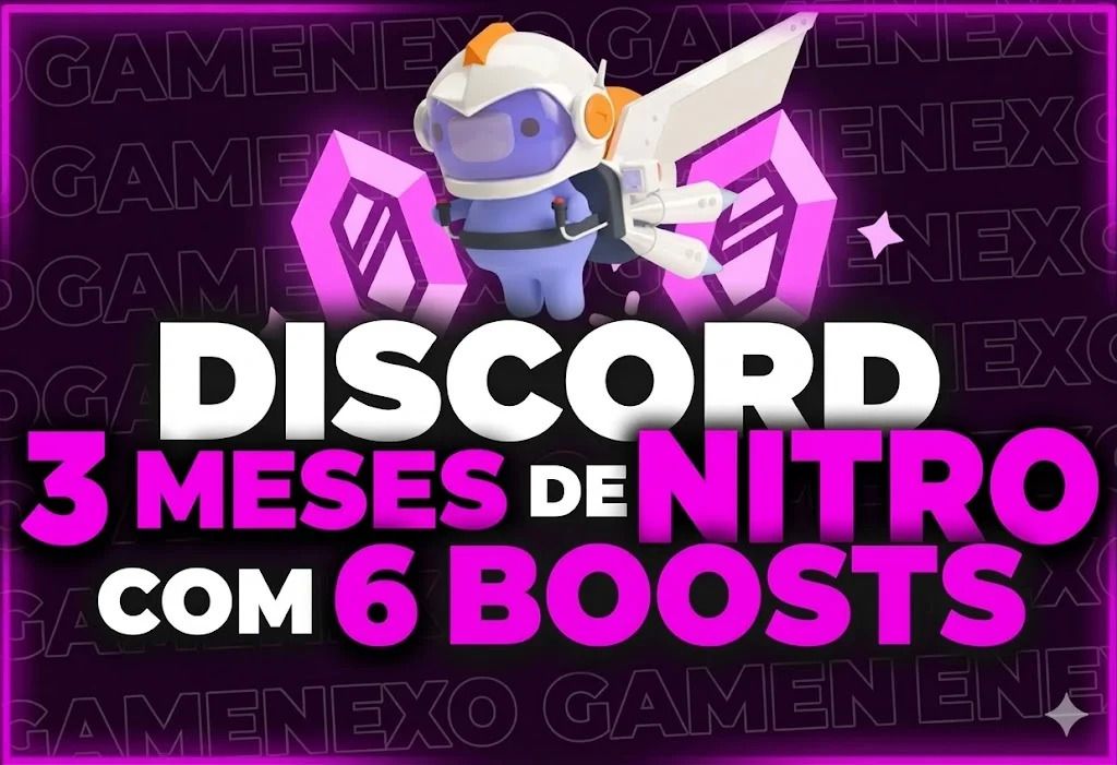 DISCORD NITRO 3 MESES + 6 BOOST MENOR PREÇO