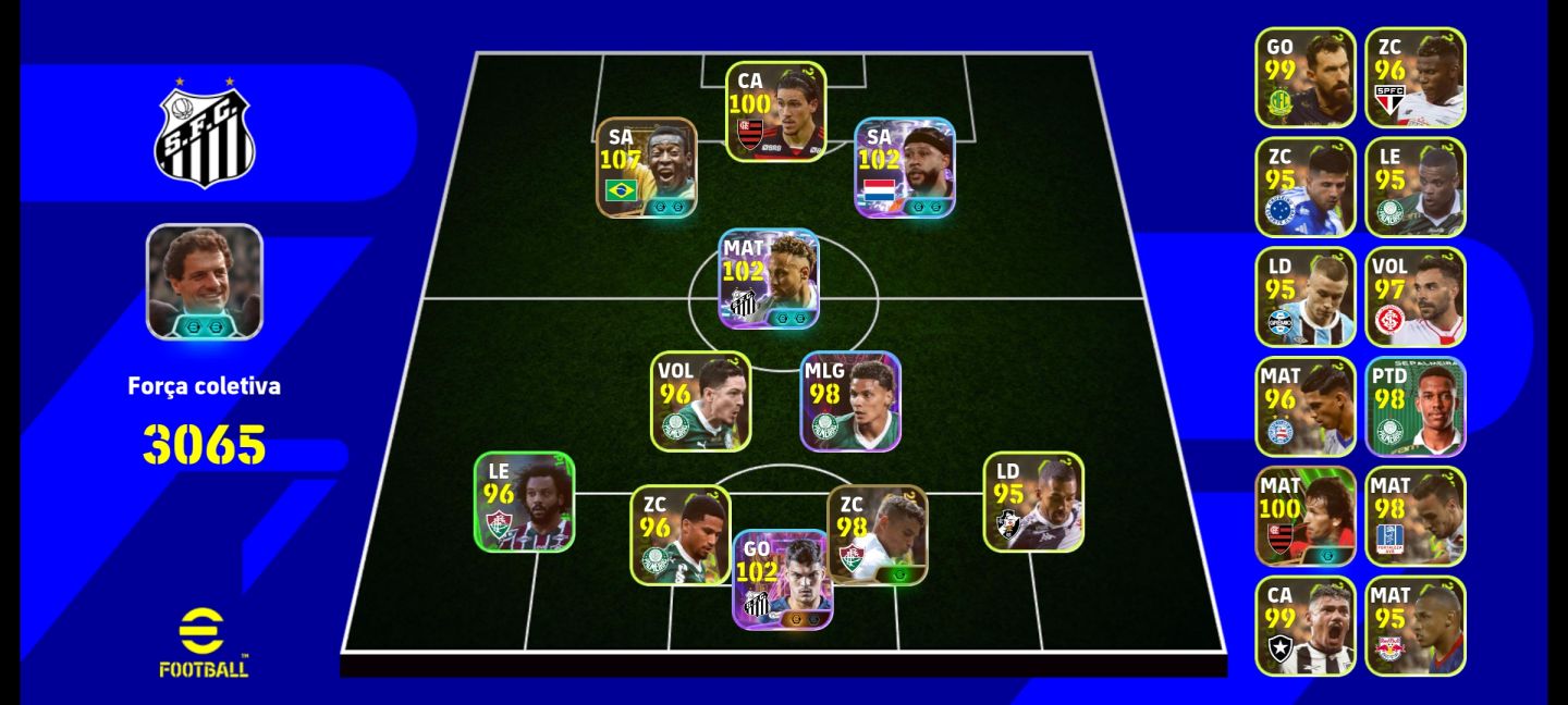 Conta Efootbal, com messi blitz curle, cr7, Pelé, Ronaldinho e muito mais.
