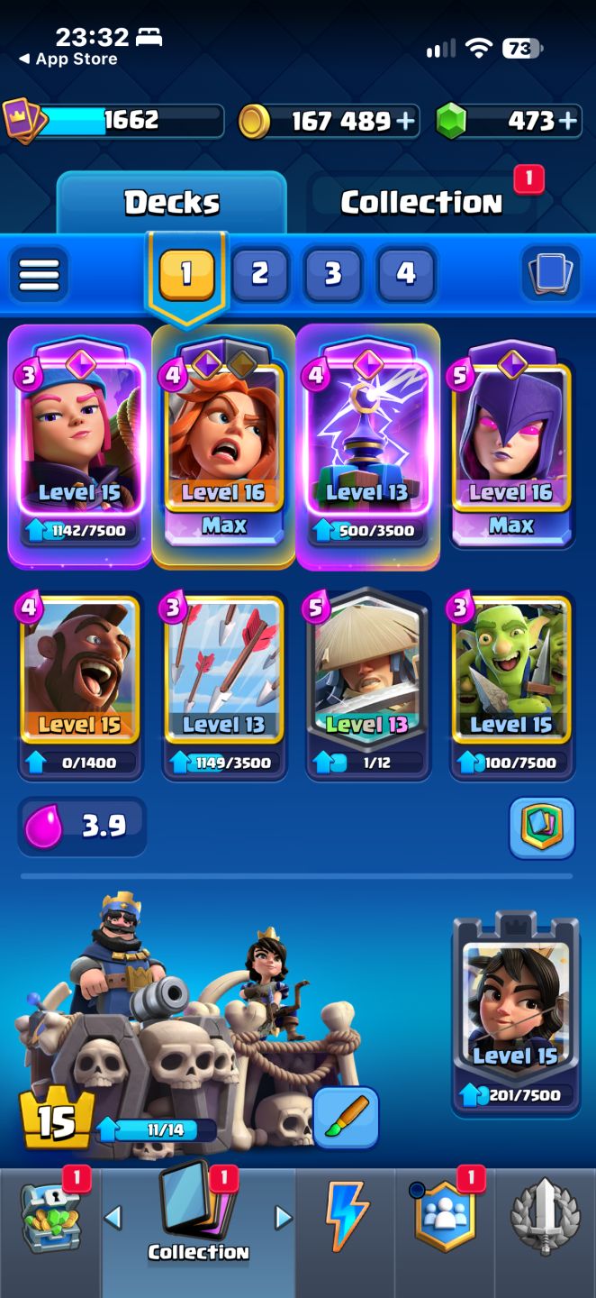 CONTA CLASH ROYALE NÍVEL 15 11500 TROFÉUS