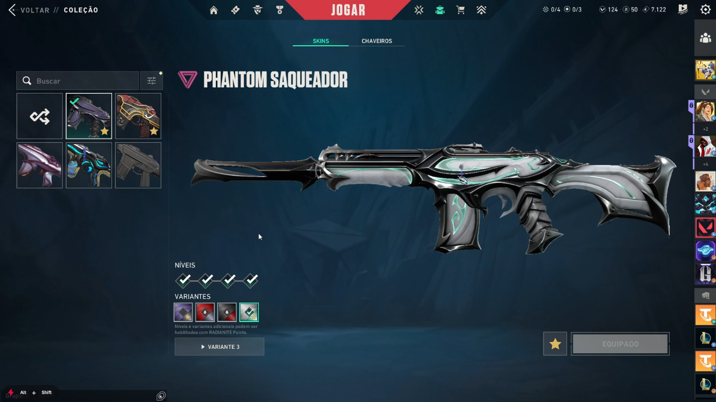Conta Valorant com Xenocaçadora e muitas skins
