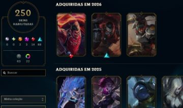 Conta league of legends, 250 skins, diamante em 2017. nv 259