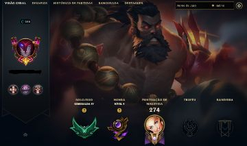 CONTA ESMERALDA 3 LVL 266 77% WINRATE - 121 SKINS SONA E UDYR ULTIMATE