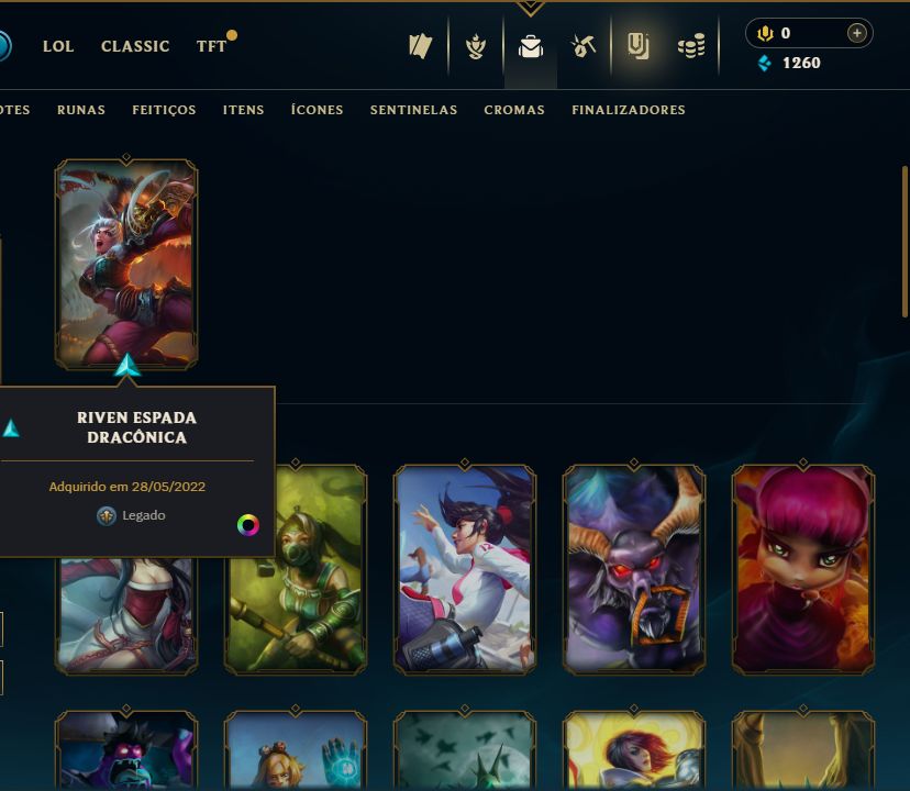 SKIN RIVEN ESPADA DRACÔNICA + [ RANQUEADA DESBLOQUEADA ] + [ TROCA NICK ]