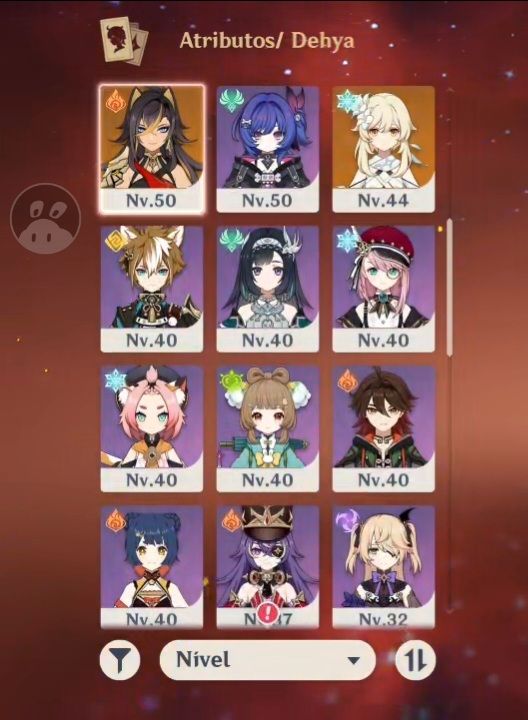 Conta Genshin AR53 com Mualani, Flins, Mavuika, e Voidyanitsa e Skin YaoYao