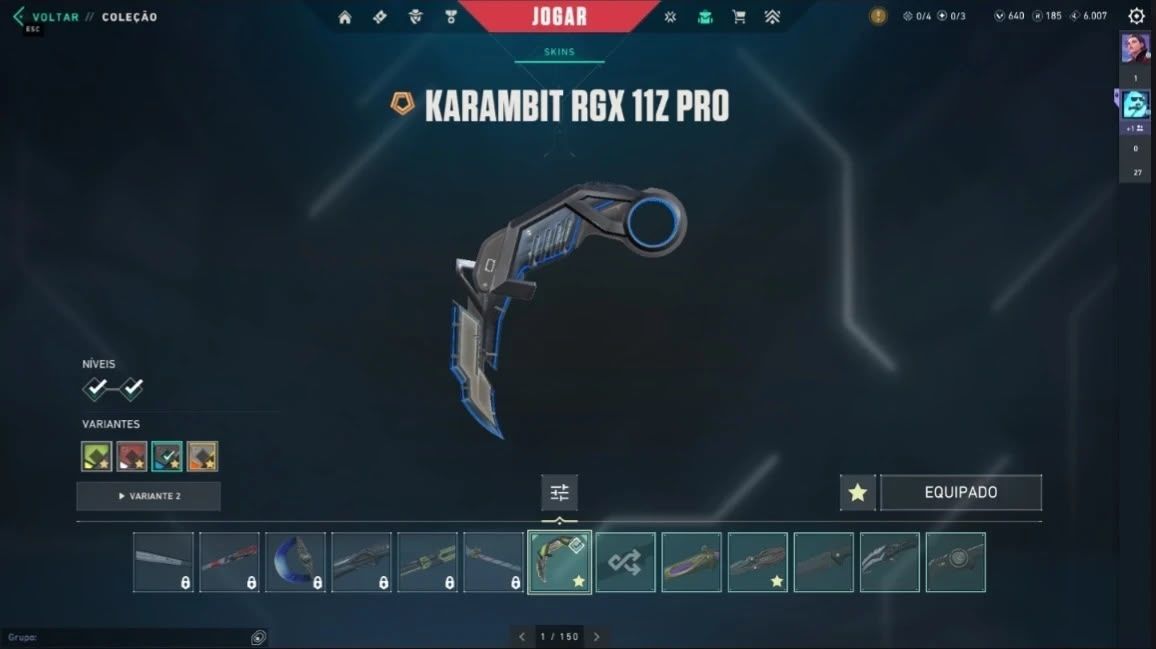 Conta Valorant completa, Karambit RGX, Vandal Kuronami, Sheriff, Operator, Ghost