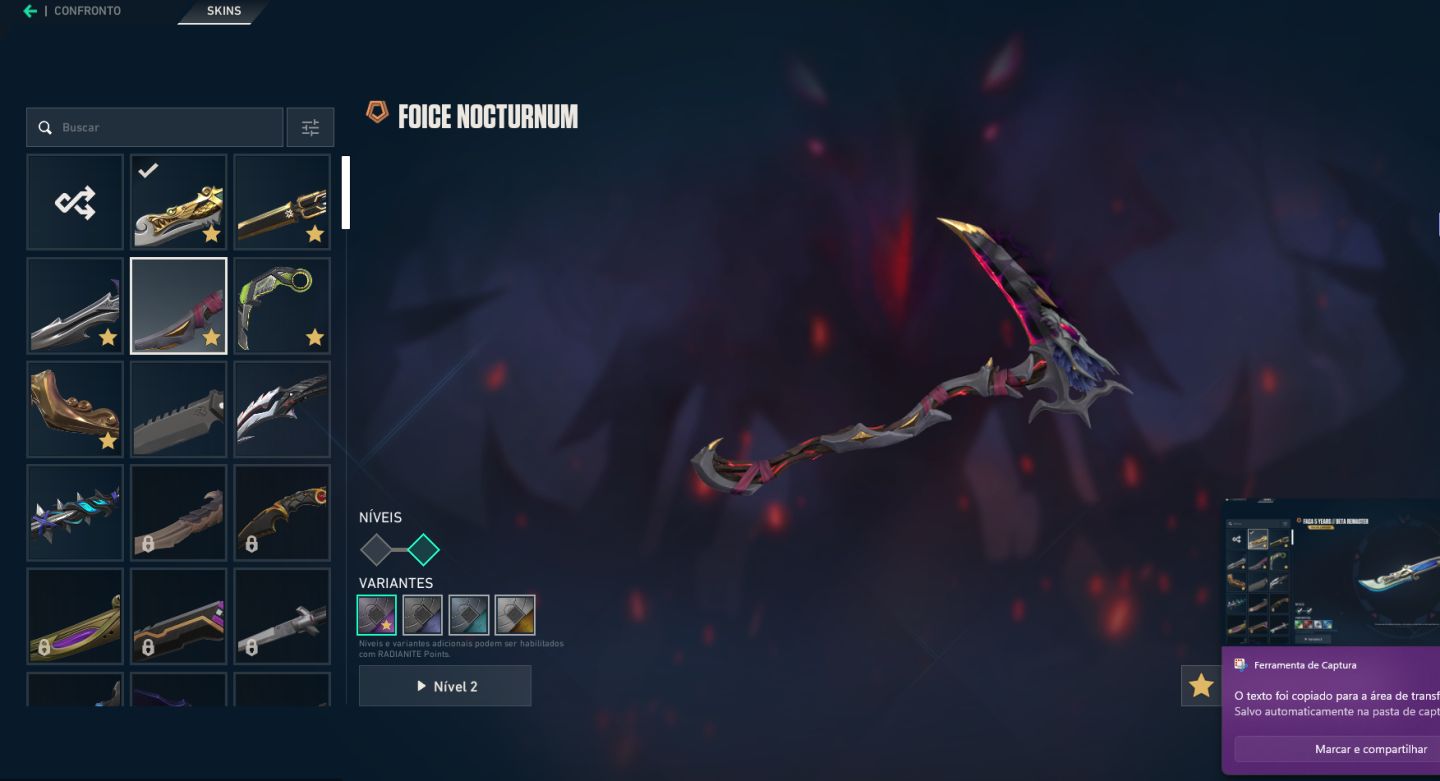 Conta Valorant, varias skins, bundle champions 25, bundle Loud e bundle nocturn