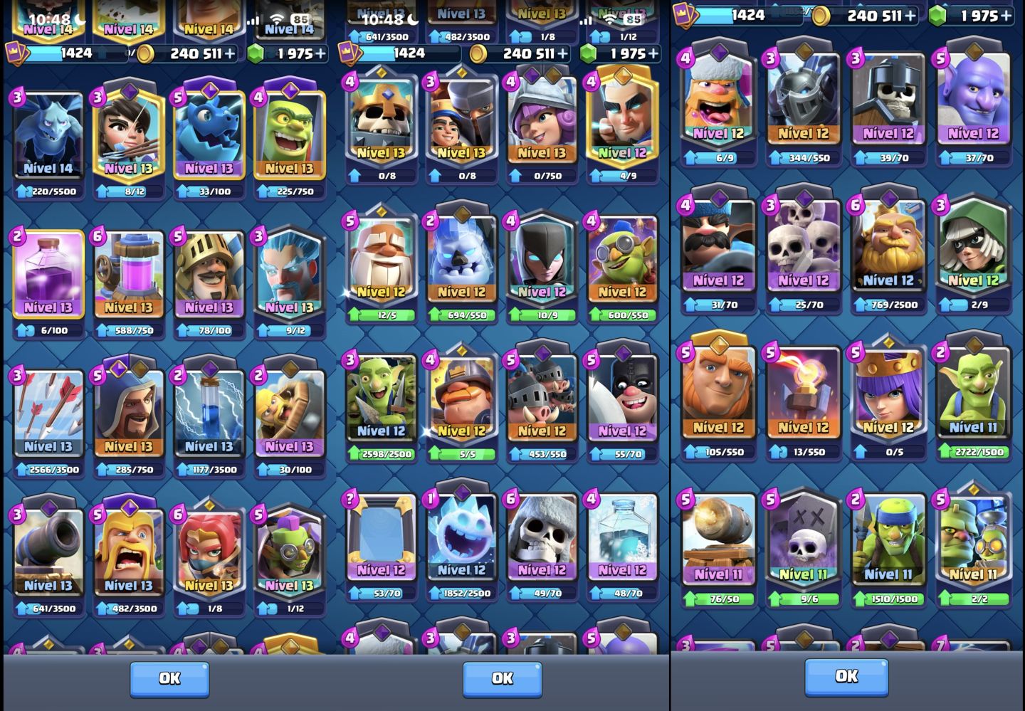 CONTA DE CLASH ROYALE| - 11k DE TROFÉUS | TODAS AS CARTAS | 1K975 GEMAS!