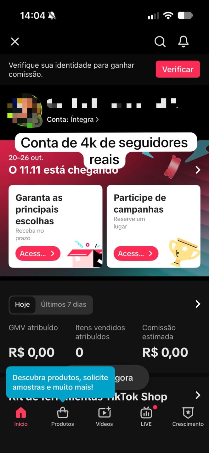 Contas Tik tok Shop | Seguidores Reais | Engajadas | Tiktok Shop | Live Studio